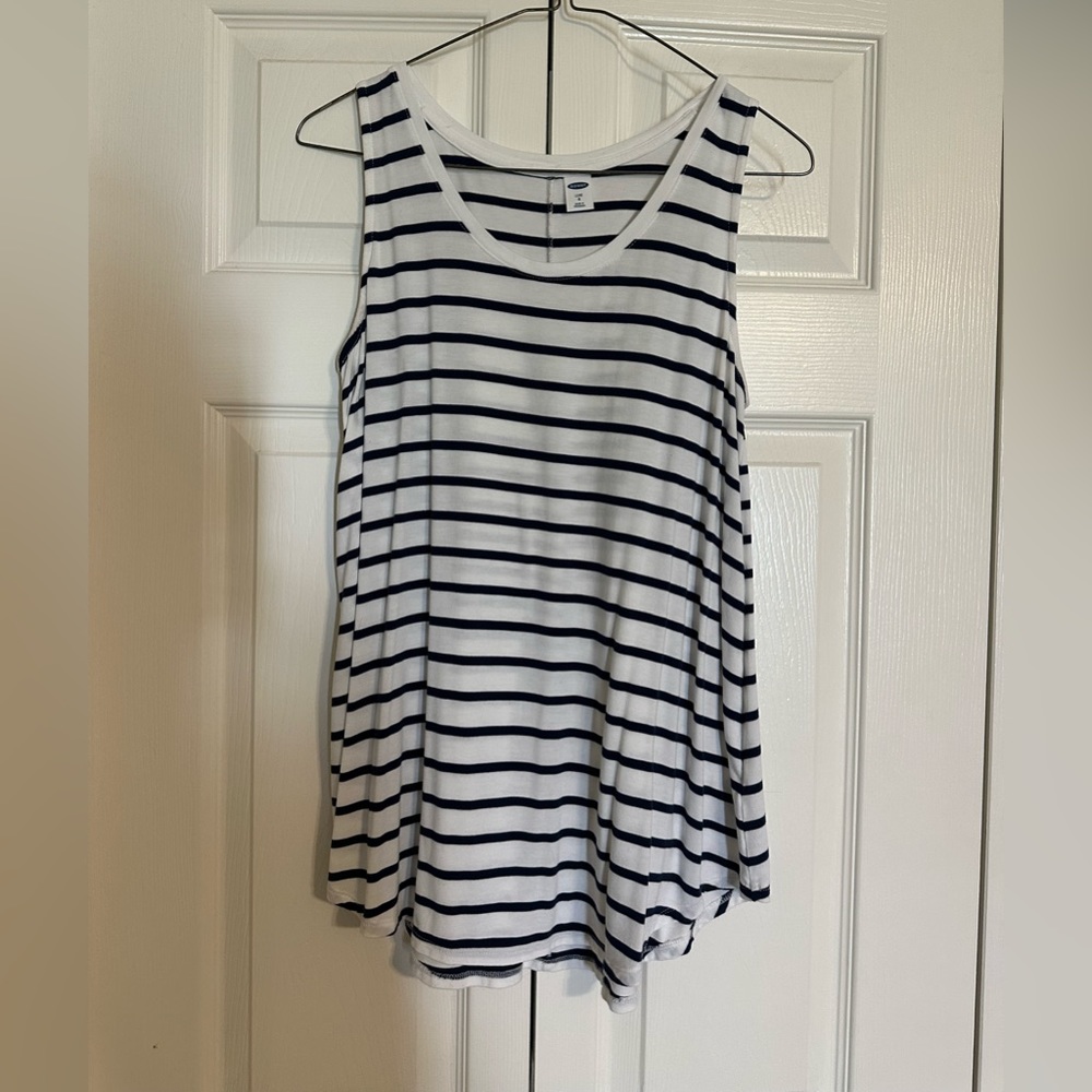 Old Navy luxe blue and white striped tank top